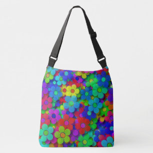 Groovy regnbågeblommor axelväska