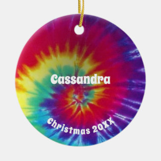 Groovy regnbågeTie-Färg Hippie Julgransprydnad Keramik