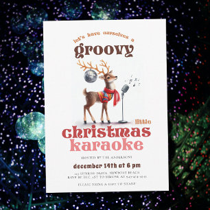 Groovy Reindeer Karaoke Funny jul Party Inbjudningar