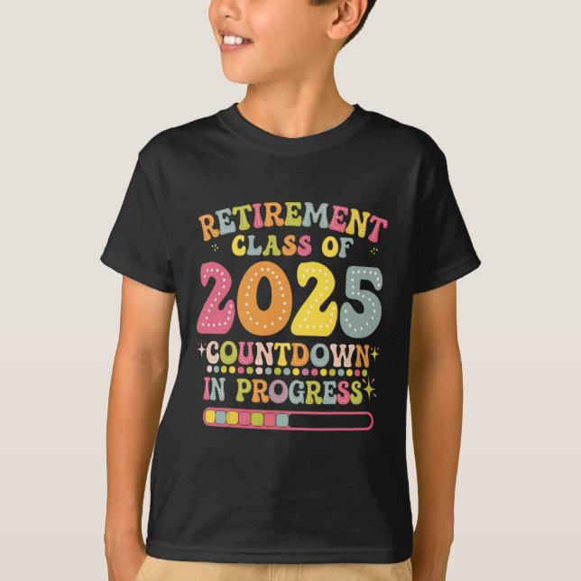 Groovy Retirement Cl Of 2025 Teacher Countdown Loa T Shirt (Framsida)