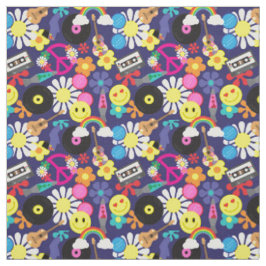 Groovy Retro 60-tal Hippie Mönster Tyg
