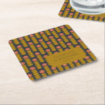 Groovy Retro 70 Blommigt Guld Blue Personligt bröl Underlägg Papper Kvadrat<br><div class="desc">Groovy Retro 70-talets Pappra botaniska marinblått och Guld Personligt bröllp Underlägg</div>