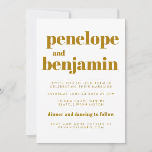 Groovy Retro 70-talets botaniska allt-i-ett-Bröllo Inbjudningar