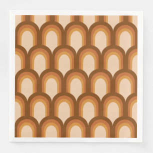 Groovy Retro 70-talets Mönster-design i Brown Bröl Pappersservett