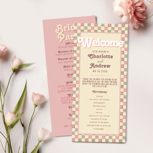 Groovy Retro 70-talets sommarBröllopsprogram Program