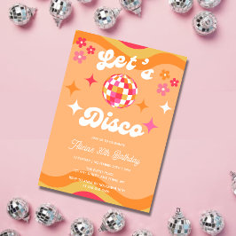 Groovy Retro 70s Låt oss desco vid alla åldrar Inbjudningar