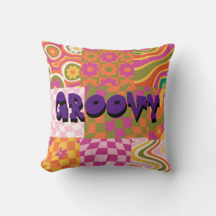 Groovy Retro 70's Stil Dekorativ kudde personalize