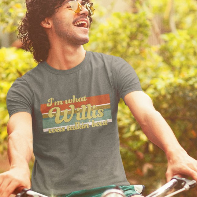 Groovy Retro Aesthetic Linjer Funny Phrase Willis T Shirt (Skapare uppladdad)