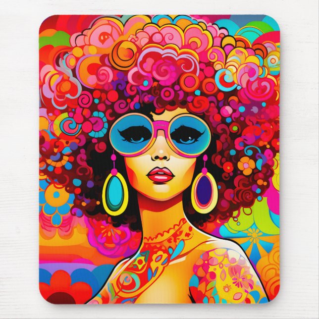 Groovy Retro Afro Chic Pop Art Musmatta (Framsidan)