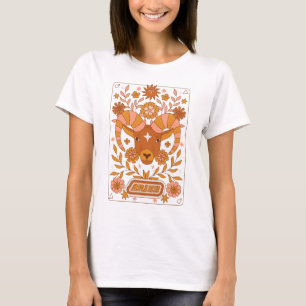 Groovy Retro Aries Horoscope Astrology Brown T Shirt