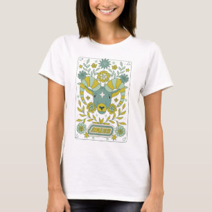 Groovy Retro Aries Horoscope Astrology Grönt T Shirt