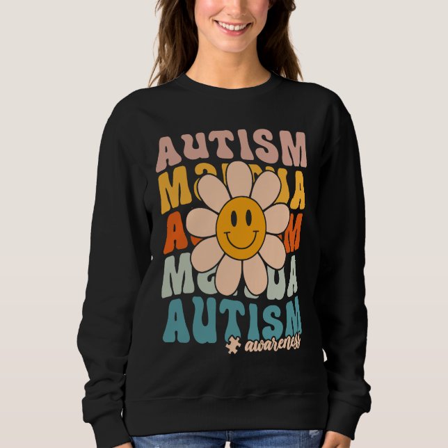 Groovy Retro Autism Awareness Month Puzzle Piece S T Shirt (Framsida)
