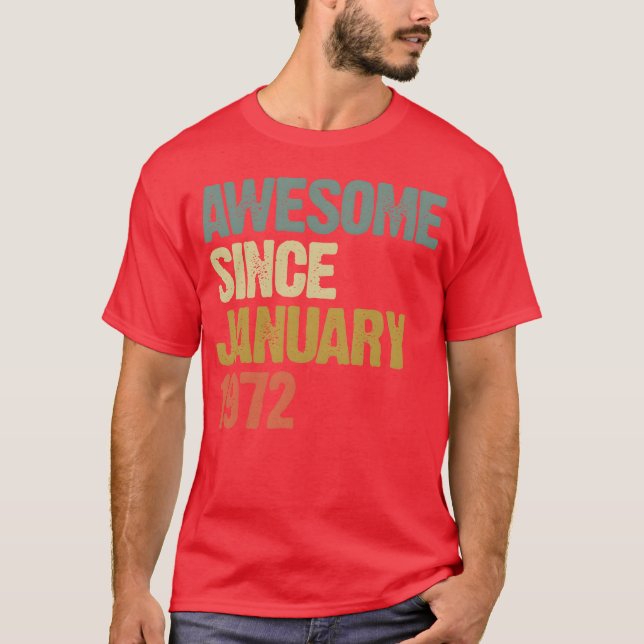 Groovy Retro Awesome Sedan Januari 1972 present T Shirt (Framsida)