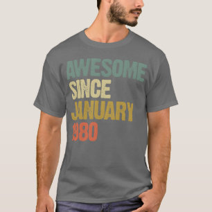 Groovy Retro Awesome Sedan Januari 1980 vän T Shirt