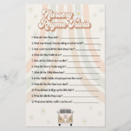 Groovy retro Baby dusch Rhyme-spel för babydusch