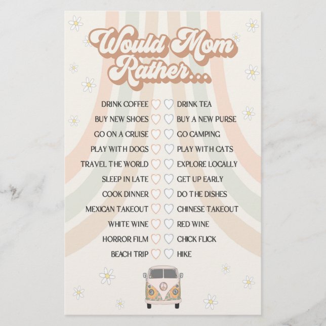 Groovy retro-babyduschen skulle hellre vara mamma  (Framsida)