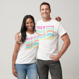 Groovy Retro Bachelorette Party Maid of honor T Shirt