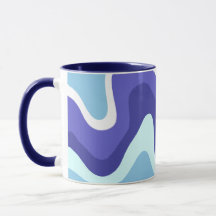 Groovy Retro Blå och Lila Vågig