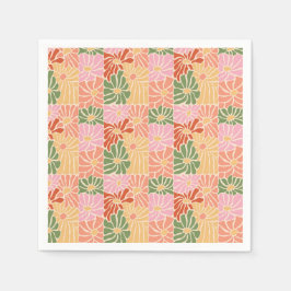 Groovy Retro Blommig  Pappersservett