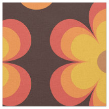 Groovy retro blommönster orange och gul
