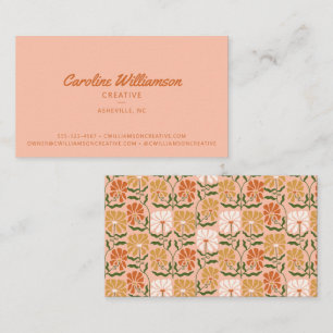 Groovy Retro Boho Burnt Orange Botaniskt Trendig Visitkort