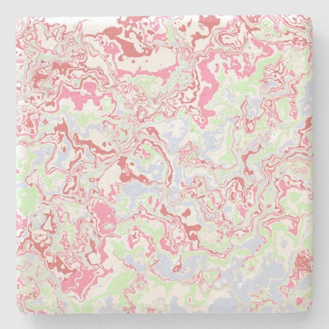Groovy Retro Boho Eclectic Funky Colorful Marble Stenunderlägg (Framsidan)