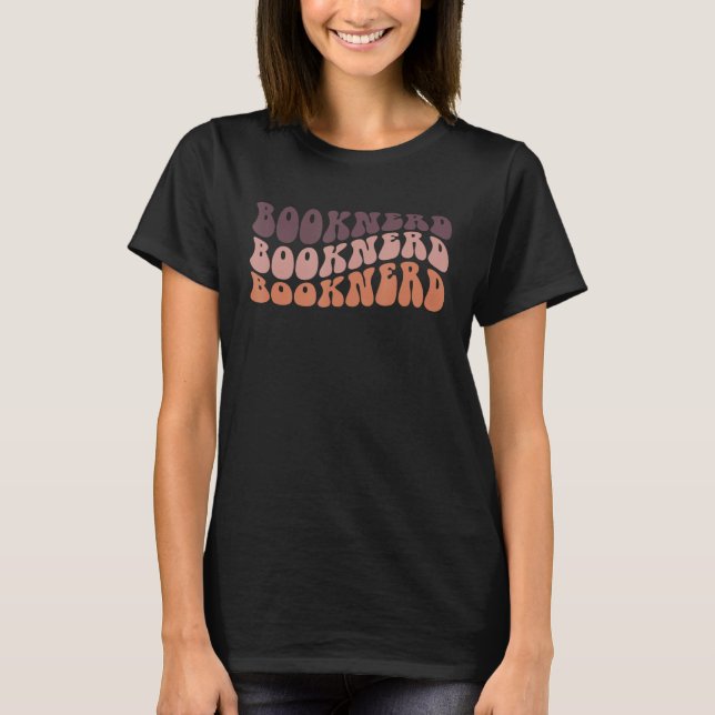 Groovy Retro Bok Nerd Reading Bok Bookworm Tea T Shirt (Framsida)
