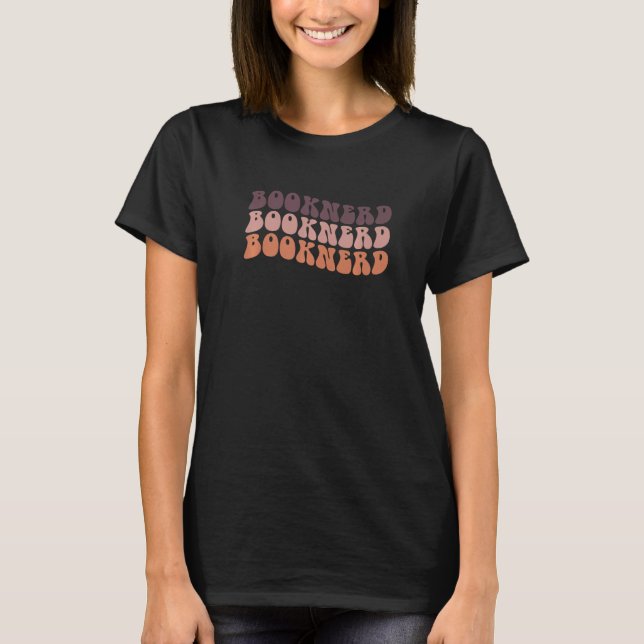 Groovy Retro Bok Nerd Reading Bok Bookworm Teac T Shirt (Framsida)