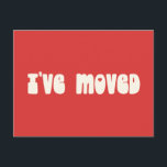 Groovy Retro Bright Red I har Flyttat Nytt adress Vykort<br><div class="desc">Modern jag har Flyttat ett nytt vykort för Flytta i hemmet i Bright Red</div>