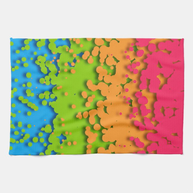 Groovy Retro Bubbly Trippy Funky Panromantisk Stol Kökshandduk (Horisontell)