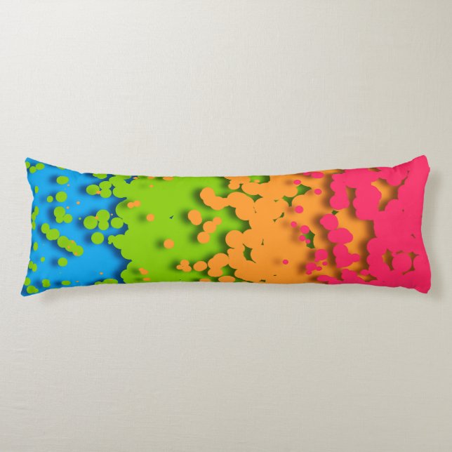 Groovy Retro Bubbly Trippy Funky Panromantisk Stol Kroppskudde (Framsidan)