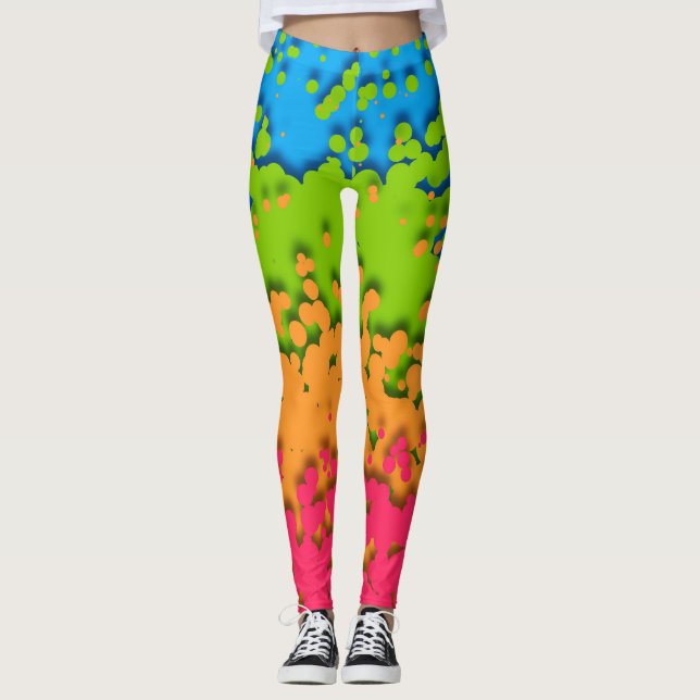 Groovy Retro Bubbly Trippy Funky Panromantisk Stol Leggings (Framsida)