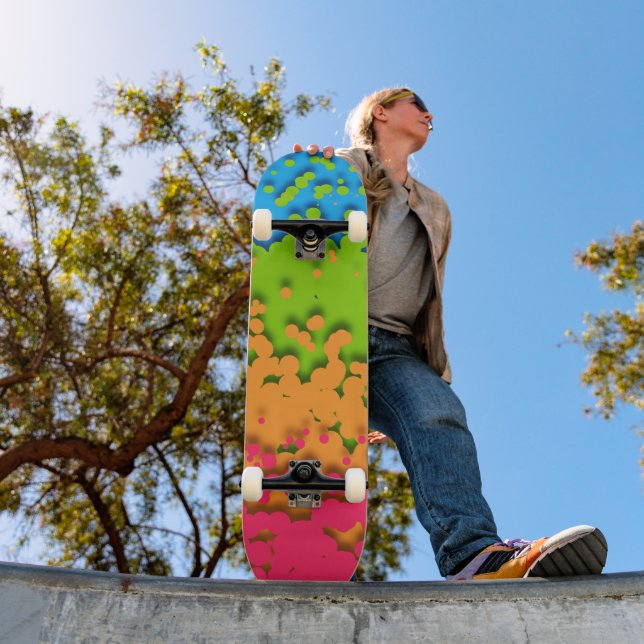 Groovy Retro Bubbly Trippy Funky Panromantisk Stol Mini Skateboard Bräda 18,5 Cm (Utomhus 1)
