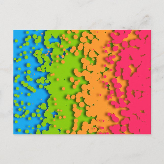 Groovy Retro Bubbly Trippy Funky Panromantisk Stol Vykort (Framsida)