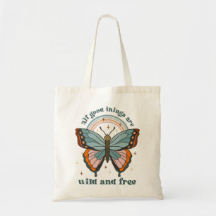 Groovy Retro Butterfly Rainbow Tygkasse
