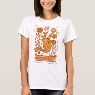 Groovy Retro Capricorn Horoscope Astrology Brown T Shirt