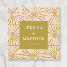 Groovy Retro Chartreuse Botanical Personligt bröll