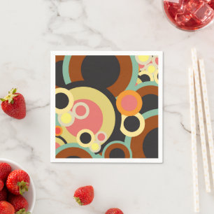 Groovy Retro circles mönster Abstrakt Mid Century Pappersservett
