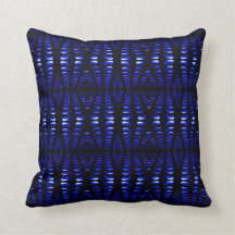 Groovy Retro Cobalt Blue Lava Bubbles-kuddar