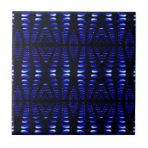 Groovy Retro Cobalt Blue Lava Bubbles Tile