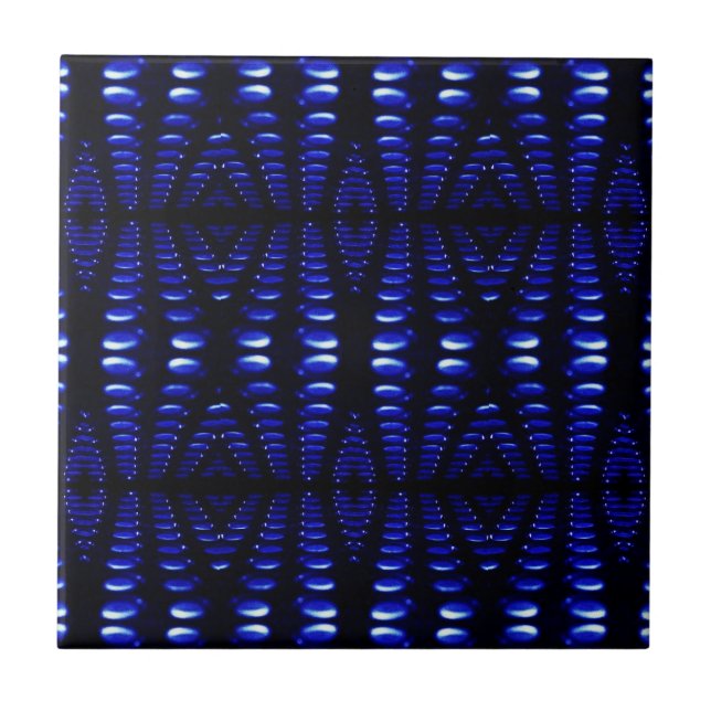 Groovy Retro Cobalt Blue Lava Bubbles Tile Kakelplatta (Framsidan)