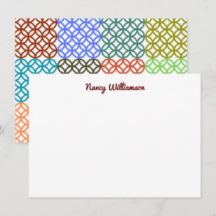Groovy Retro Colorful Blommigt Anpassningsbar Add Anteckningskort