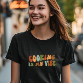 Groovy Retro Cooking är min syndabock, Chef Foodie T Shirt