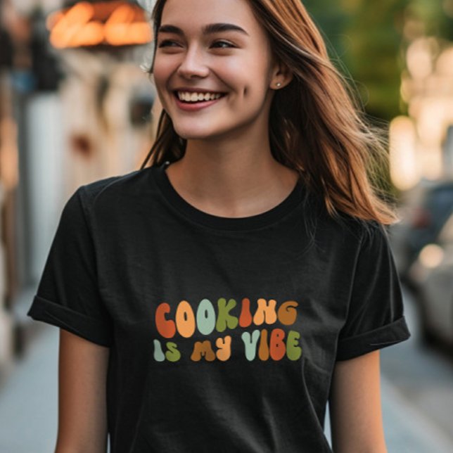 Groovy Retro Cooking är min syndabock, Chef Foodie T Shirt (Skapare uppladdad)