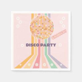 Groovy Retro Daisy Disco Birthday Pappersservett