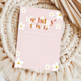 Groovy Retro Daisy Girls 1:a födelsedagsresa Anteckningskort