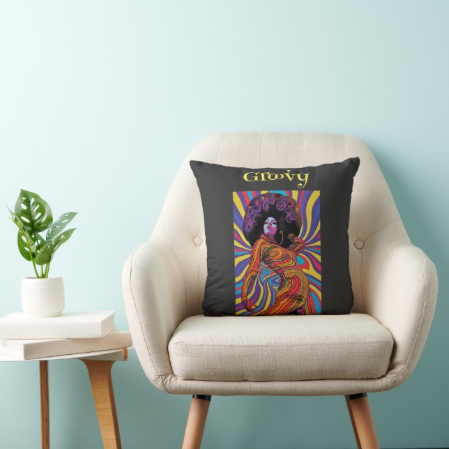 Groovy Retro Dekorativ kudde (Stol)