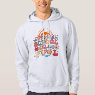 Groovy Retro Design Adjö Hejdå School Hej Bassäng Hoodie