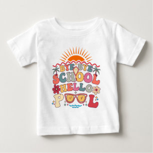 Groovy Retro Design Adjö Hejdå School Hej Bassäng T Shirt