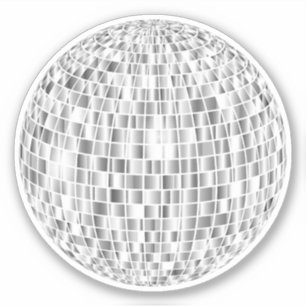 Groovy Retro Disco Boll Sticker - Coola Silver Vib Klistermärken